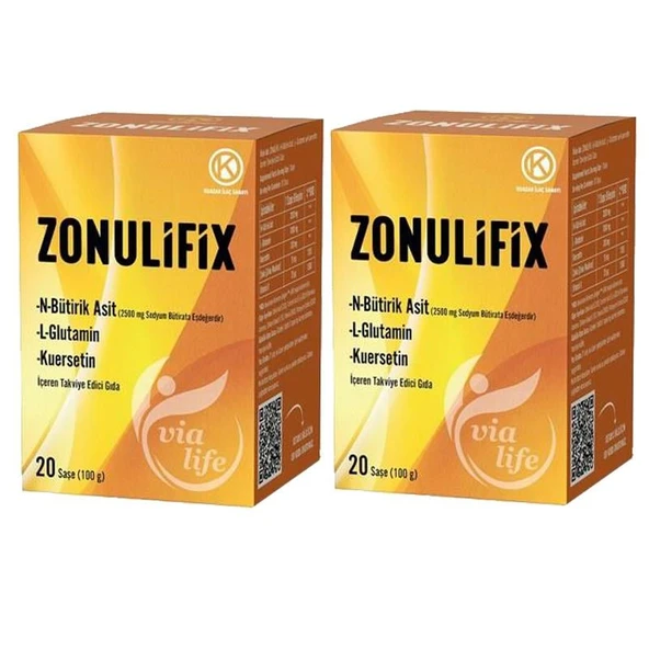Zonulifix N-Bütirik Asit, L-Glutamin, Kuersetin 20 Şase - 2'li ürün görseli 1