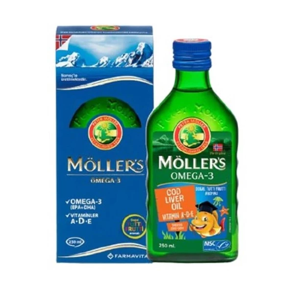 Möller's Omega-3 Balık Yağı Şurubu Tutti Frutti 250 ml ürün görseli 1
