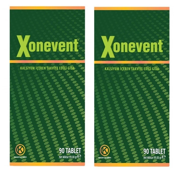 Xonevent Kalsiyum, Magneyum, D3, Lizin, Bor 90 Tablet - 2'li ürün görseli 1