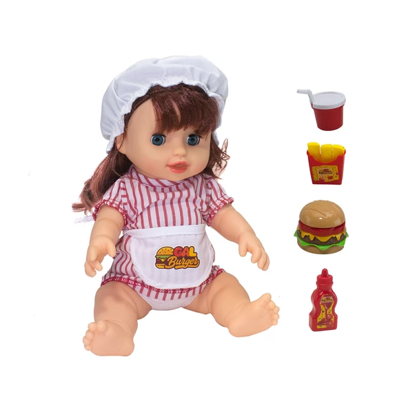 Oyuncak Bebek Maide Burger Yiyiyor Türkçe Konuşur Oynar Gözlü ürün görseli 1