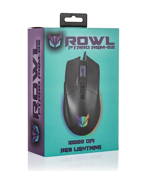 Rowl Rgm-03 Pyrro USB Siyah Rgb Aydınlatmalı 10000DPI Gaming Mouse ürün görseli 1