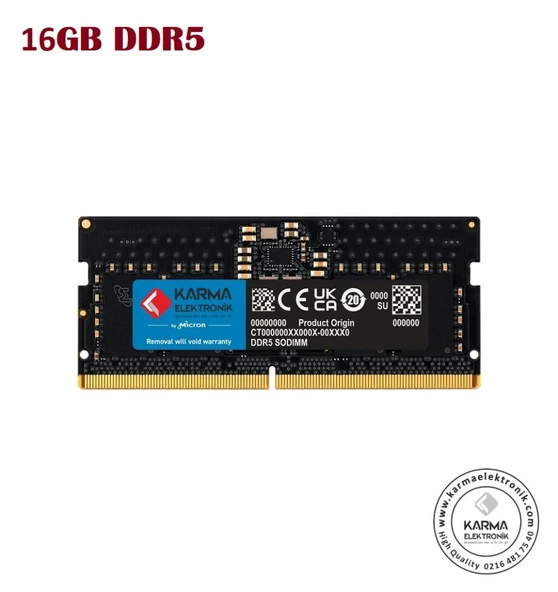 NTB 16GB DDR5 4800MHz Notebook Ram Bellek ürün görseli 1