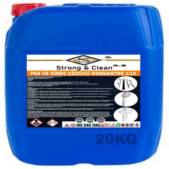 PAS VE KİREÇ ÇÖZÜCÜ KONSANTRE 1/10 20KG ürün görseli 1