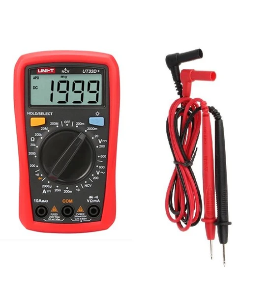 Unı-T Ut 33D+ Dijital Multimetre Ac/Dc 600v Dc 10a Ncv  UT33D+ ürün görseli 1