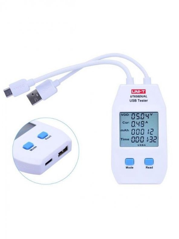 UNI-T  UT 658DUAL Usb ve Type C Test Dedektörü 4/24 Vdc ürün görseli 1