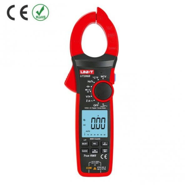 Unı-t Ut 206B 1000A Ac True Rms Pensampermetre Ncv Lpf Sıcaklık ürün görseli 1