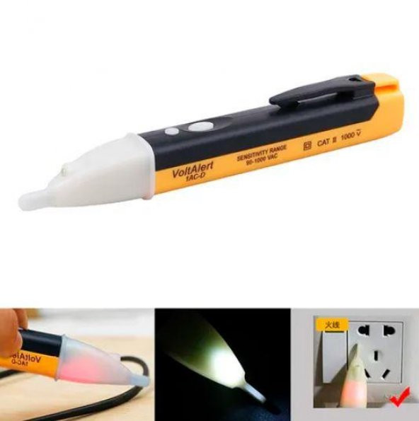 1AC-D Voltalert AC 90-1000v Voltaj Kalemi Temassız Sesli + Işık 90-1000V Ac ürün görseli 1