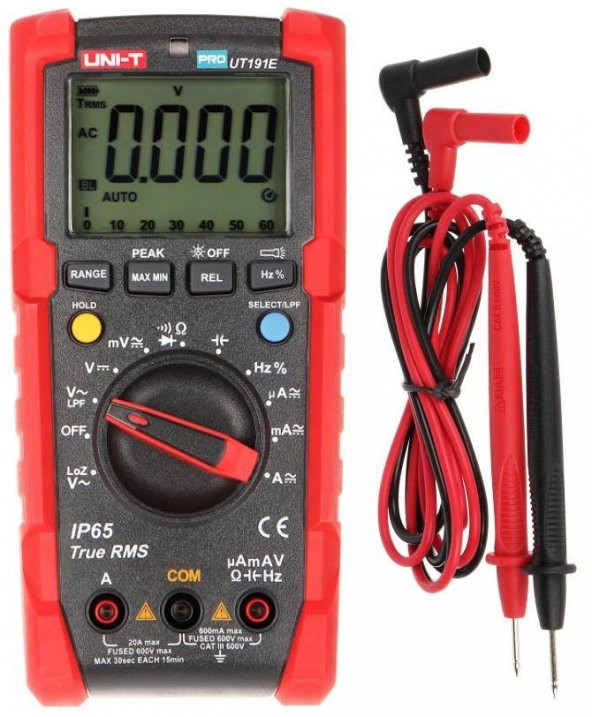 Unı-T Ut 191E Profesyonel True Rms Dijital Multimetre 20A Ac/Dc ürün görseli 1