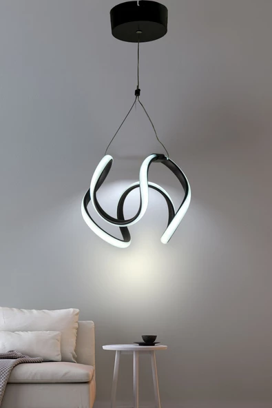 Supply Home Papatya Model Siyah Modern Sarkıt Led Avize Beyaz Işık ürün görseli 1