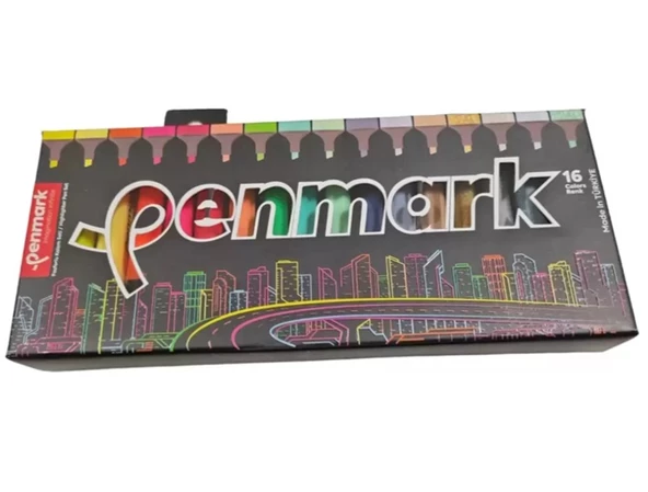 Penmark Fosforlu Kalem Seti 16Lı 4 Neon 4 Pastel 4 Tropik 4 Simli ürün görseli 1