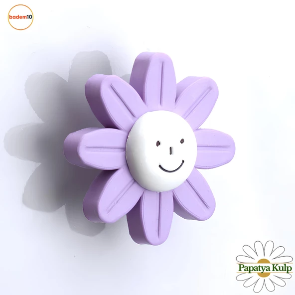 Plastik Papatya Kulp Lila Renk Mobilya Çoçuk Odası Kız Erkek Dolap Kapak Kulpu Çekmece Kulbu 1 ADET ürün görseli 1