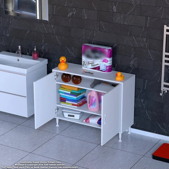 Modilayn SÖKE 100x75x32,5 cm  Küçük Alanlar İçin Akıllı Çözümler 2 Kapak 3 Raf Dolap ürün görseli 1
