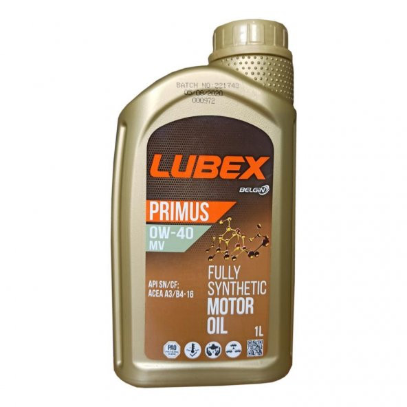 Lubex Primus MV 0W-40 1 Lt Tam Sentetik Motor Yağı ürün görseli 1