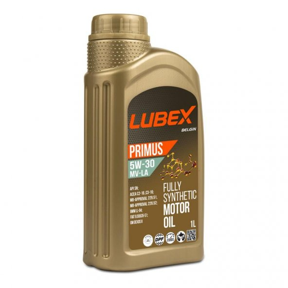 Lubex Primus MV-LA 5W-30 1 Lt Tam Sentetik Motor Yağı ürün görseli 1