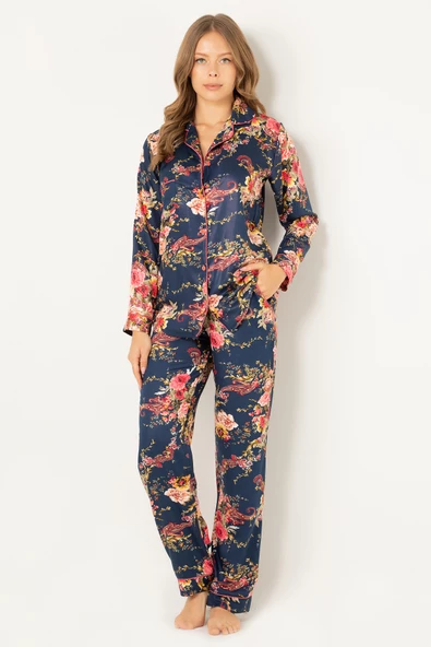 DoReMi Doğal Viskon Soft Yumuşak Düğmeli Pijama Takımı ürün görseli 1