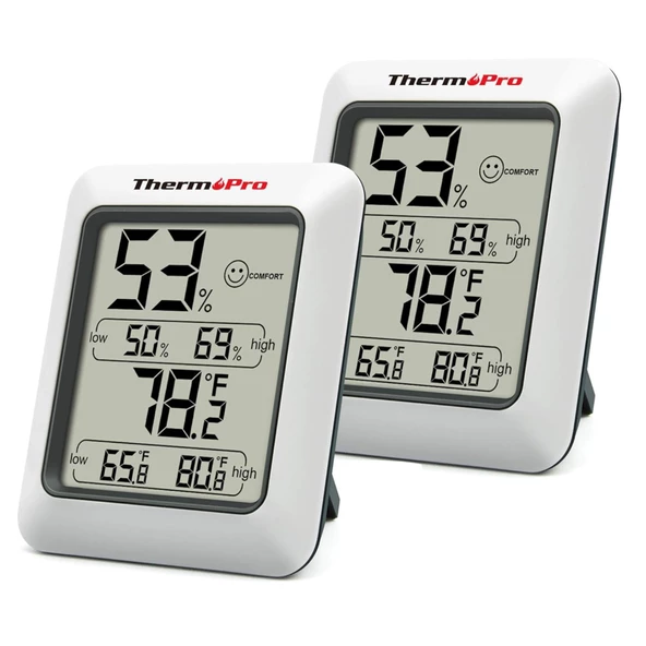 ThermoPro TP50 Termometre İç Mekan Dijital Sıcaklık ve Nem Ölçer - 2 Adet ürün görseli 1