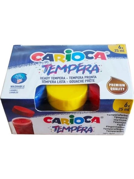 Carioca Tempera Suluboya Süper Yıkanabilir 6x25 Ml 6 Renk Karışık 40422 ürün görseli 1