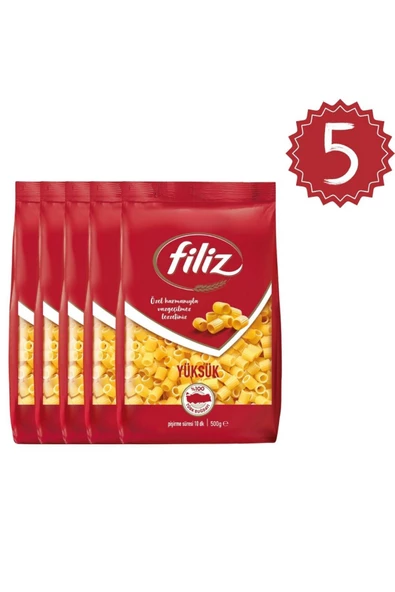 FİLİZ Filiz Yüksük Makarna 500gr x5 adet ürün görseli 1