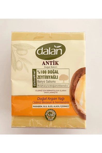 Dalan Antik %100 Doğal Zeytinyağlı Banyo Sabunu 150 gr 4 Adet Sabun Argan Yağı ürün görseli 1