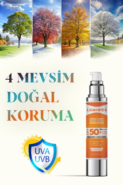 Luminos Çinko Oksit Mineral Filtreli Spf 50 Doğal Güneş Kremi - 50ml ürün görseli 1