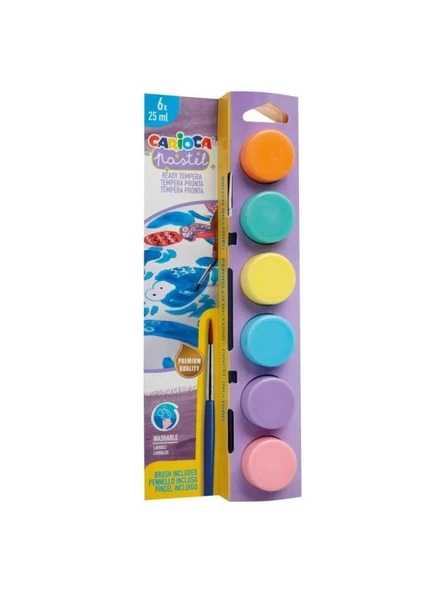 Carioca Pastel Tempera Fırçalı Suluboya Yıkanabilir 6x25 Ml ürün görseli 1