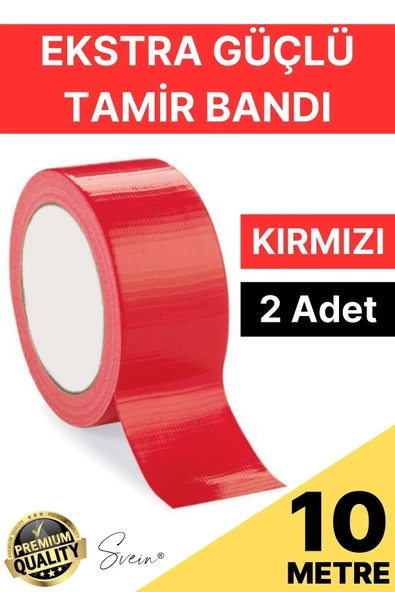 2 Adet 10 mt Kırmızı Tamir Takviye Kapatıcı Güçlü Onarım Bandı Su Geçirmez Sızdırmaz Dayanım Çatlak ürün görseli 1
