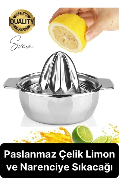 Paslanmaz Çelik Limon ve Nar Sıkacağı Narenciye Mutfak El Aleti Pratik Sıkacak Yıkanabilir Hijyenik ürün görseli 1