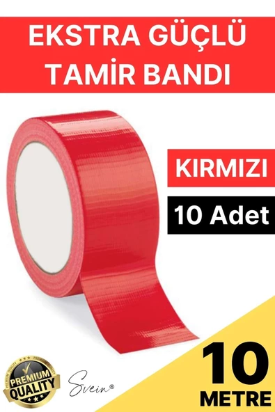 10 Adet 10 mt Kırmızı Tamir Takviye Kapatıcı Güçlü Onarım Bandı Su Geçirmez Sızdırmaz Dayanım Çatlak ürün görseli 1