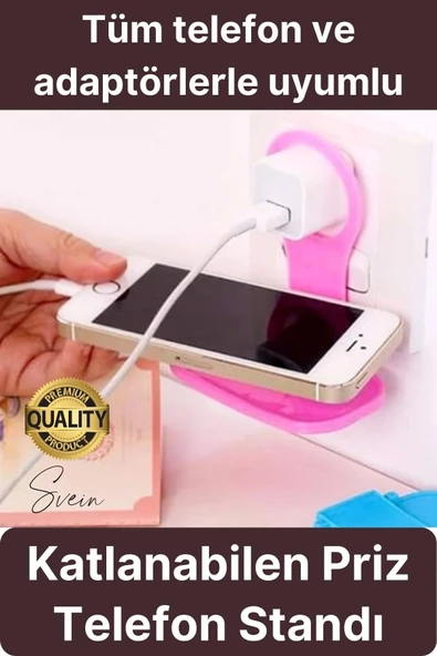 Pratik Priz Telefon Tutucu Şarj Askısı Standı Dekoratif Katlanır Plastik Adaptör Kablo Düzenleyici ürün görseli 1