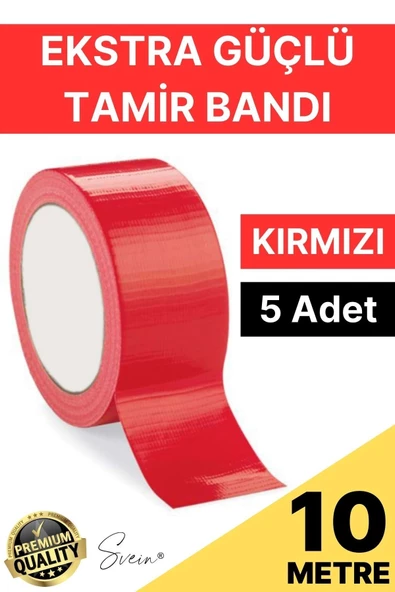 5 Adet 10 mt Kırmızı Tamir Takviye Kapatıcı Güçlü Onarım Bandı Su Geçirmez Sızdırmaz Dayanım Çatlak ürün görseli 1
