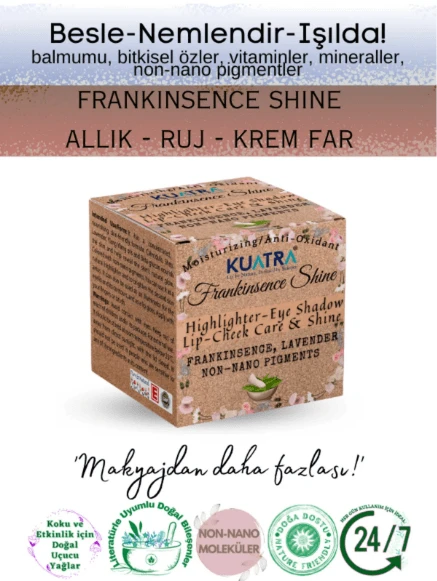 Frankinsence Shine Nemlendirici, Antioksidan, Işıltı Veren Allık-ruj- Göz Farı 'doğal İçerik' ürün görseli 1