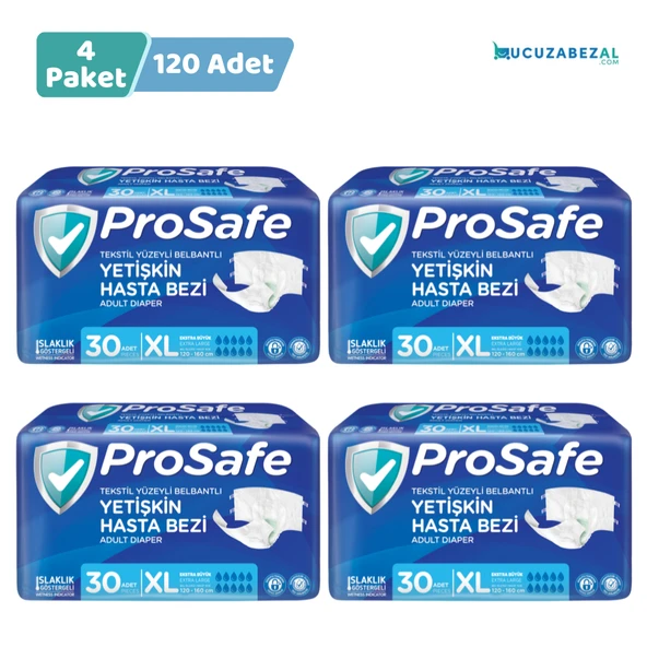 Prosafe Belbantlı Ekstra Büyük Boy XL 30'lu 4 Adet Hasta Bezi ürün görseli 1