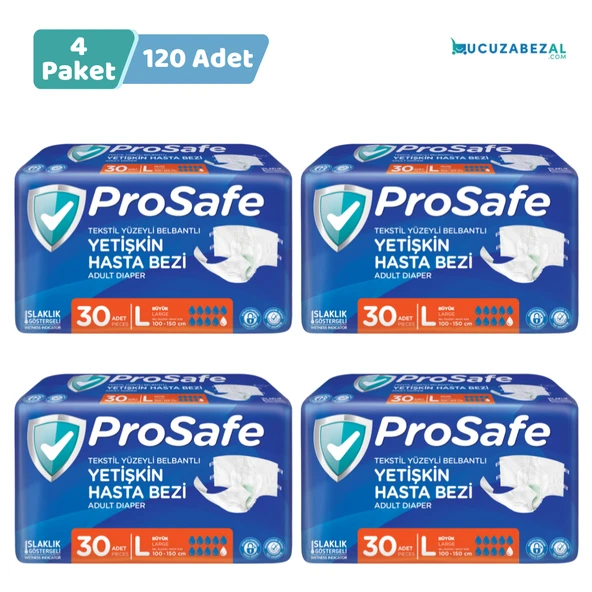 Prosafe Belbantlı Büyük Boy L 30'lu 4 Adet Hasta Bezi ürün görseli 1