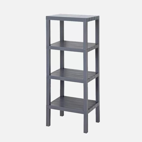 Demonte Plastik Raf 4 Katlı 38x29x100 cm Gri ürün görseli 1