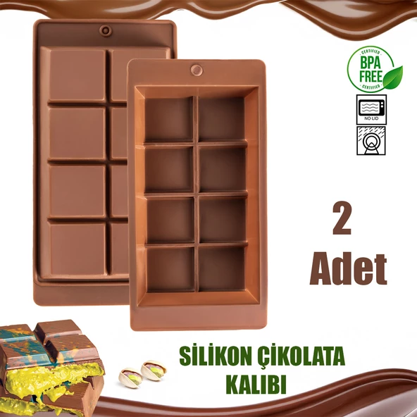 PORSIMA MYS 30301-1 Çikolata Kabı Dubai Silikon, Çikolata Yapma Kalıbı Bpa Free Pratik Çikolata Kabı 2 Adet ürün görseli 1