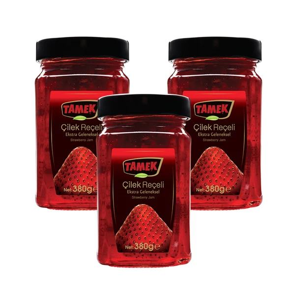 Tamek Çilek Reçeli 380 gr Ekstra Geleneksel x 3 Adet ürün görseli 1