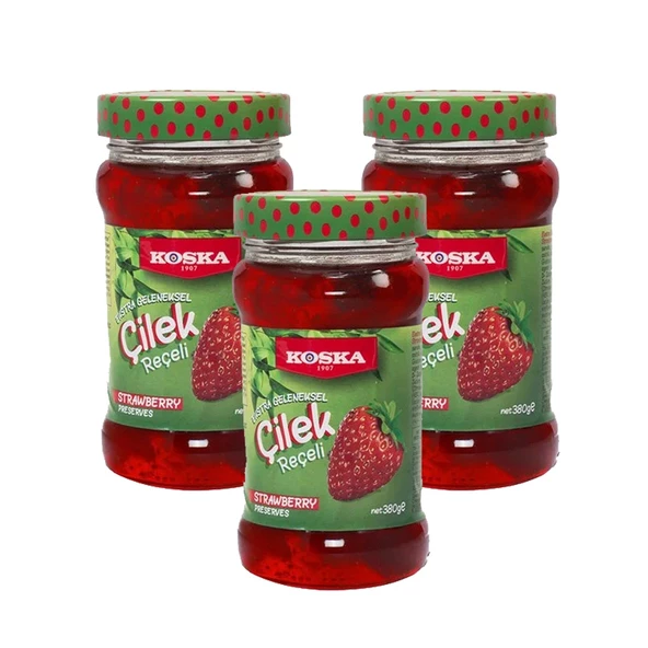Koska Çilek Reçeli 380 gr Ekstra Geleneksel x 3 Adet ürün görseli 1