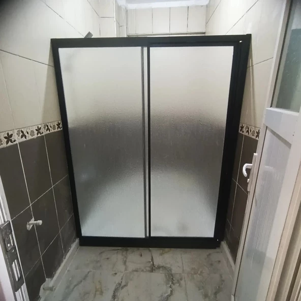 Teknesiz Duşakabin Siyah Profil Plastik Camlı ND421 ürün görseli 1