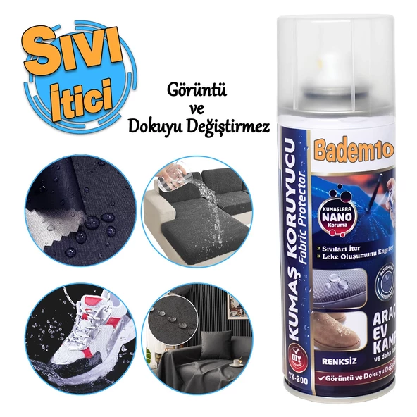 Kumaş Koruyucu Sprey Renskiz 200 ml Ayakkabı Kıyafet Koltuk Çadır Çanta Yağmur Su İtici Kaydırıcı ürün görseli 1
