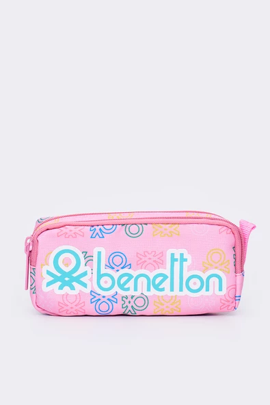 United Colors Of Benetton Çok Gözlü Kalemlik İki Bölmeli Kalem Kutusu Pembe 13037 ürün görseli 1