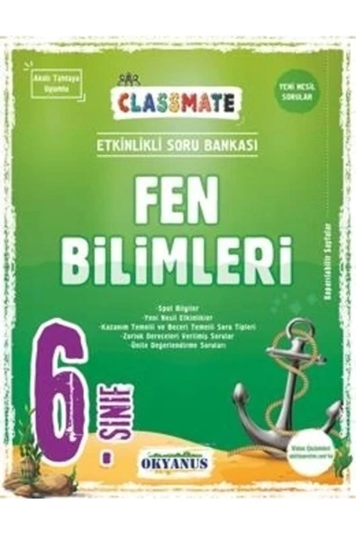 Okyanus Yayınları 6. Sınıf Classmate Fen Bilimleri Etkinlikli Soru Bankası ürün görseli 1