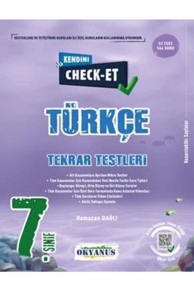 7. Sınıf Kendini Check - Et Türkçe Tekrar Testleri ürün görseli 1