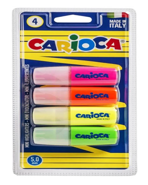 Carioca Fosforlu Renkler Mini İşaretleme Kalemi 4 Renk ürün görseli 1