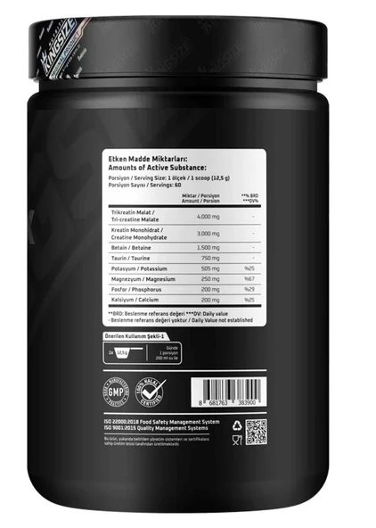 Kingsize Nutrition Crea Complex 750 Gr - Resim 2
