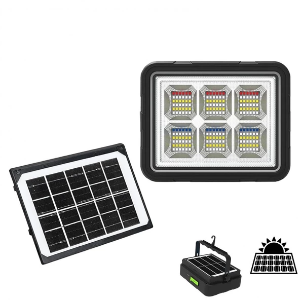 150W Güneş Enerjili Solar Kamp Feneri - Projektör WS-5570 ürün görseli 1