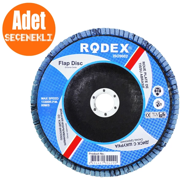 Rodex Avuç İçi Taşlama Flap Disk Zımpara 180 mm 40 Kum ürün görseli 1