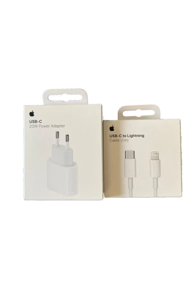 Apple iPhone 11 12 13 14 orijinal uyumlu kablo+şarj adaptörü ürün görseli 1