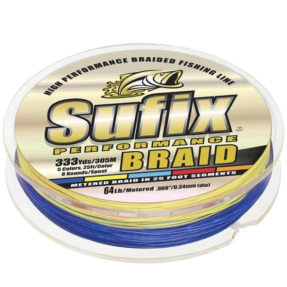 Sufix Performance Braid 0.23 mm 300m Multicolor İp Misina 16.4kg Çeker ürün görseli 1