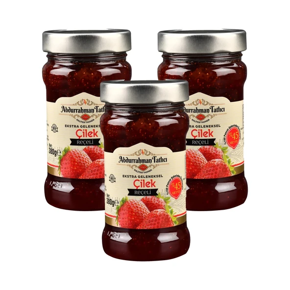 Abdurrahman Tatlıcı Çilek Reçeli 380 gr Cam x 3 Adet ürün görseli 1