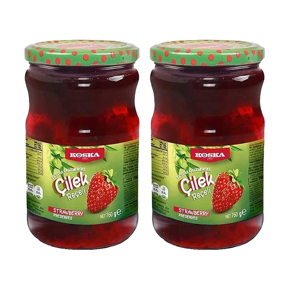 Koska Çilek Reçeli 760 gr Ekstra Geleneksel x 2 Adet ürün görseli 1